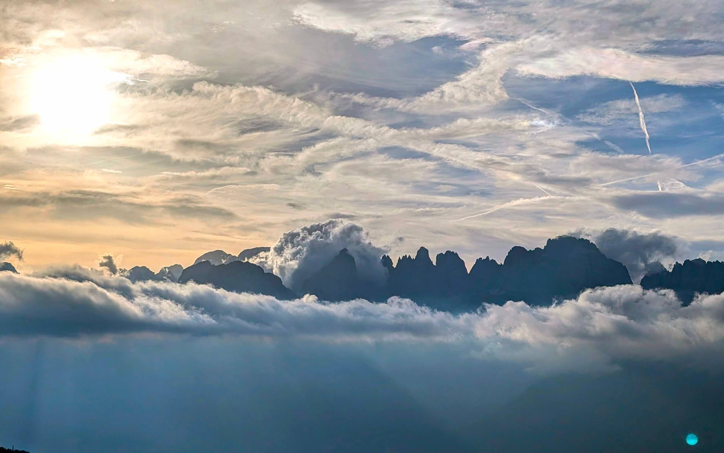 Evening descent from via ferrata