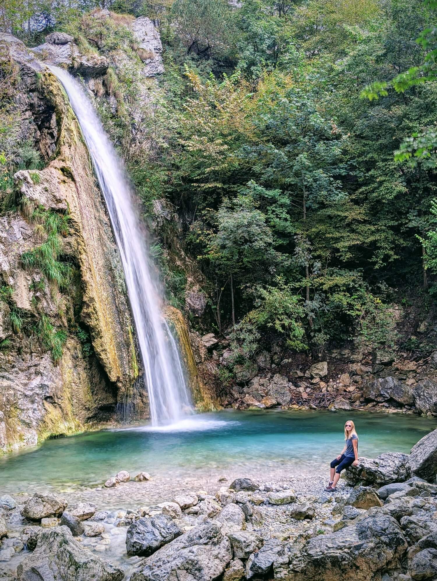 Waterfall before storm