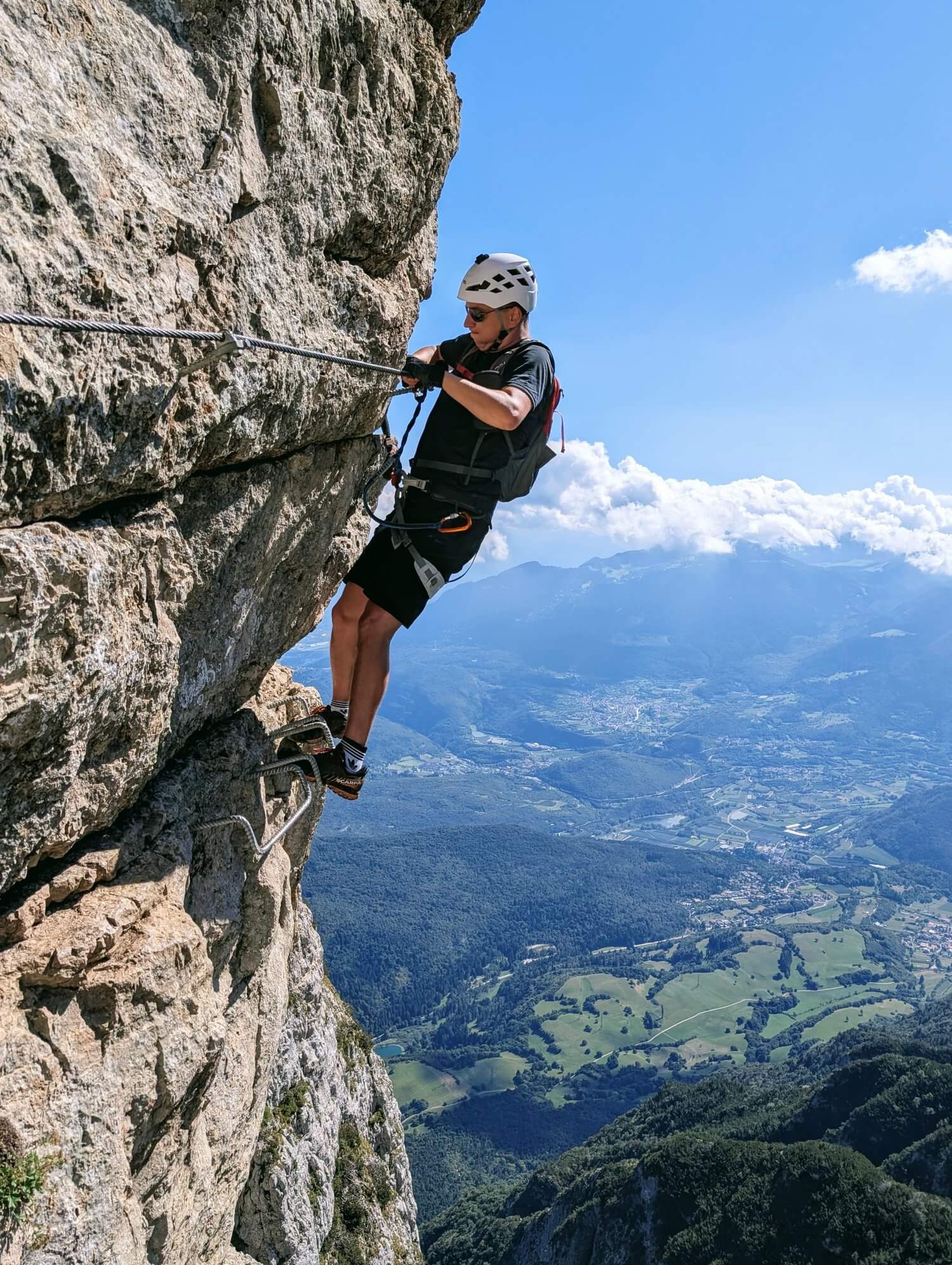 Exposed sections of Delle Aquille via ferrata