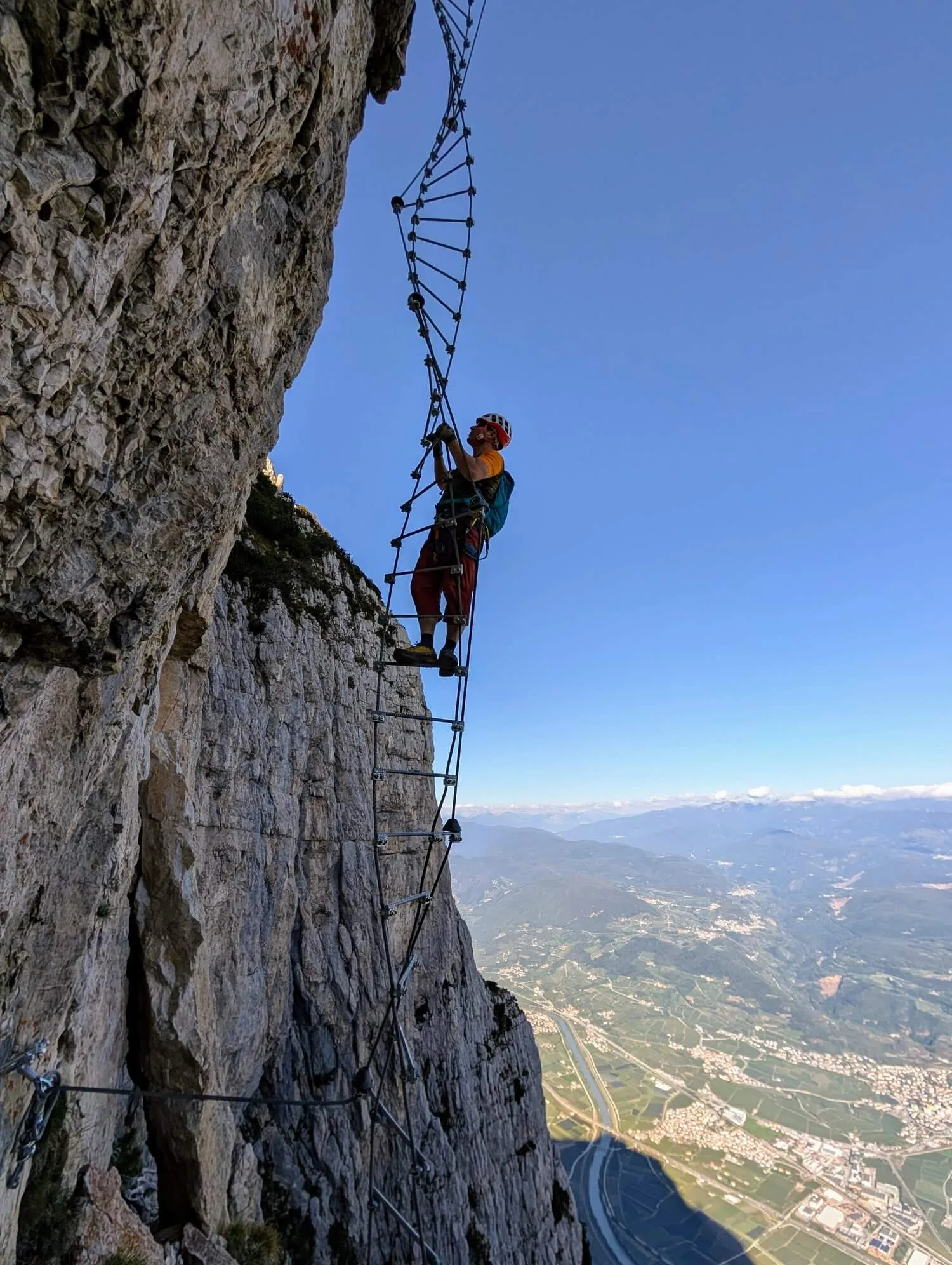 Exposed sections of Delle Aquille via ferrata